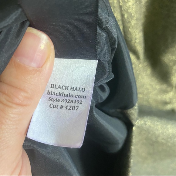 Black Halo Gold & Black Lined Dress NWT SZ10 - Picture 6 of 7